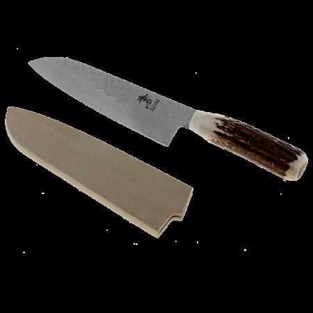 SAKAI TAKAYUKI Stag Sugihara Damascus Santoku 180mm