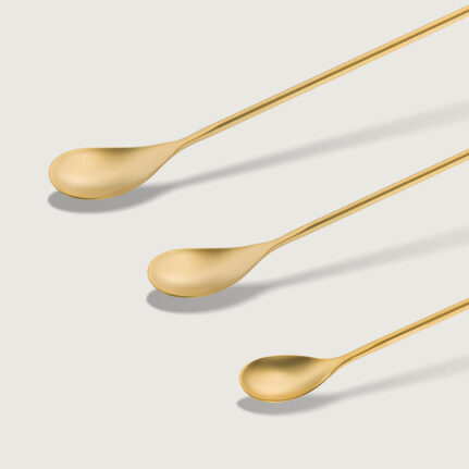 Japanese Bar Spoon No Coil Gold Matte